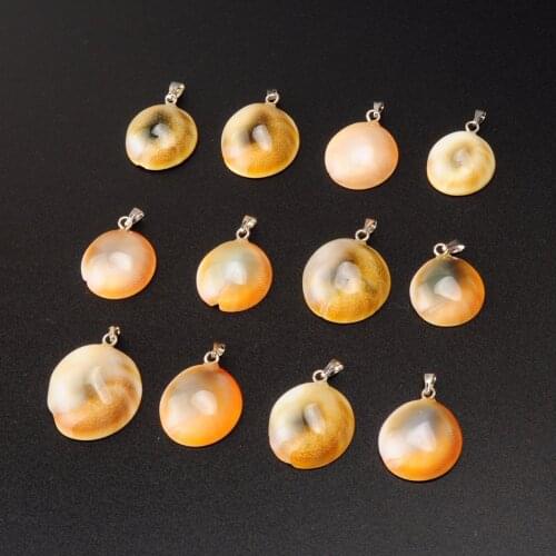 Perfect natural shell stone handmade carved pendulum snail raw minerals beads charms findings pendants 12pcs/lot wholesale