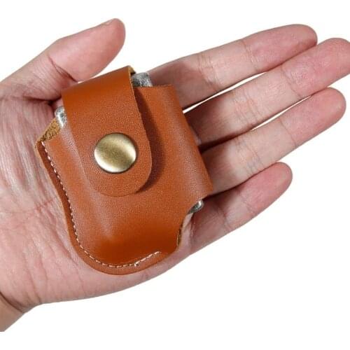 PU Leather Lighter Cover Man Brown Lighter Pocket Bag Vintage Lighter Cover With Belt Buckle For Kerosene Machine YJ602