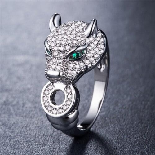 Creative Domineering Panther Head Ring Personality Charm Gift Woman Fashion Temperament Jewelry Available in Three Colors