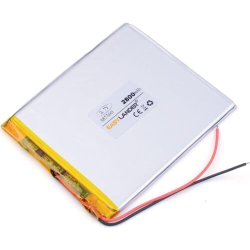 Lithium ion rechargeable batteries 387590 2800mAh 3.7V for tablet pc polymer lithium battery can be customized wholesale