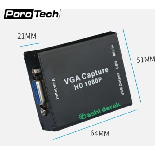 Mini Drive-free VGA Capture Card Portable Video Converter DVR Independent VGA-USB 1080p Video Module USB2.0 Port OUTPUT