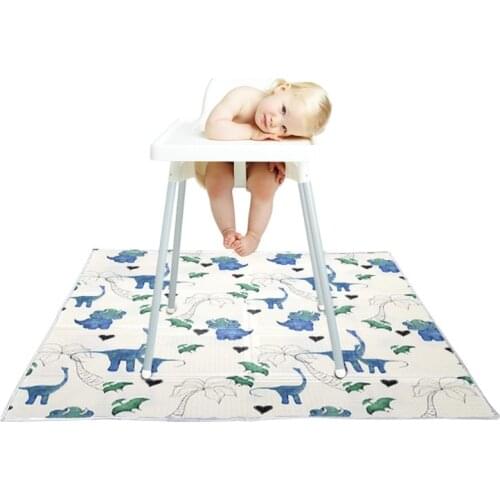 Washable Highchair Floor Mat Anti-Slip Silicone Spot Mat Waterproof Food Catcher Art Craft Leak Proof Mat Crawling Play Mat Y1QF