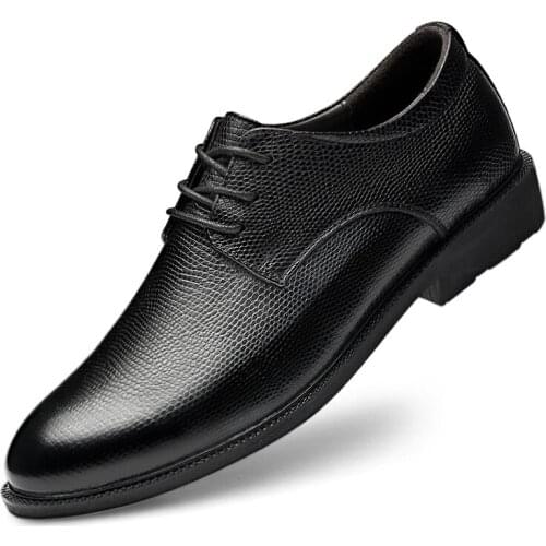 Mens Shoes Brand Genuine Leather Mens Dress Shoes for Wedding Shoes for Man Black Fashion Shoes Men Busines Footwear