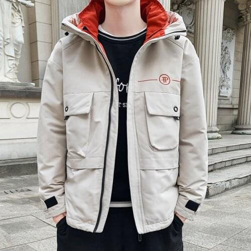 BROWON Brand High Quality Warm Men Winter Clothing Thick Warm Padded Outwear Casual Solid Color Hooded Mens Padded Jackets
