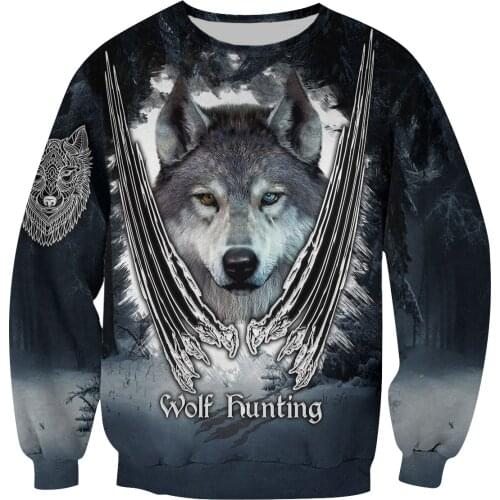 Wolf Hunting 3D All Over Printed Men Hoodie Unisex Deluxe Hoodies Sweatshirt Zip Pullover Casual Jacket Tracksuit KJ365