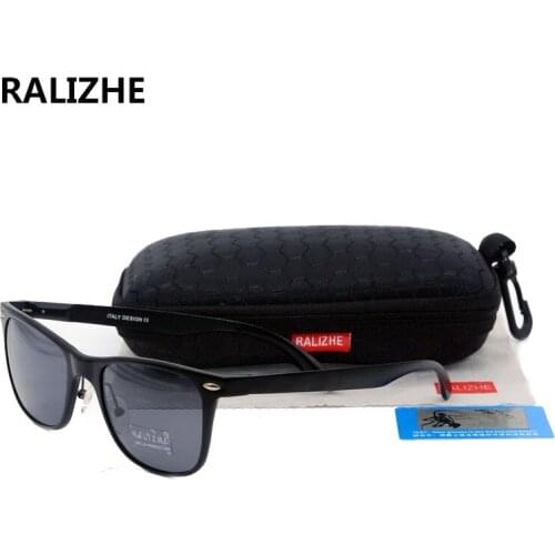 RALIZHE Square Aviation Alloy Aluminum Magnesium Polarized Sunglasses For Mens Womens Driver Fishing Sun Glasses HD Lens UV400
