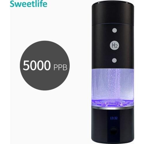 Latest Super Saturated Max 5000ppb Hydrogen Water Bottle Generator DuPont Super Antioxidant with Inhaler Kit & Adapter 1800mAh