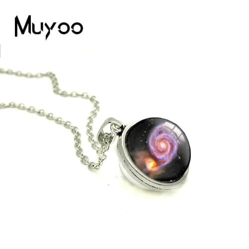 2018 New Nebula Double Sided Pendant Galaxy Necklace Handmade Photo Jewelry Glass Dome Cabochon Necklaces
