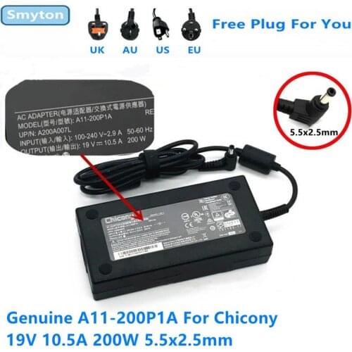 Genuine 19V 10.5A 200W Charger Chicony A11-200P1A A200A007L Laptop Power Supply Adapter For Clevo P651HS-G P650RG Gigabyte 15X
