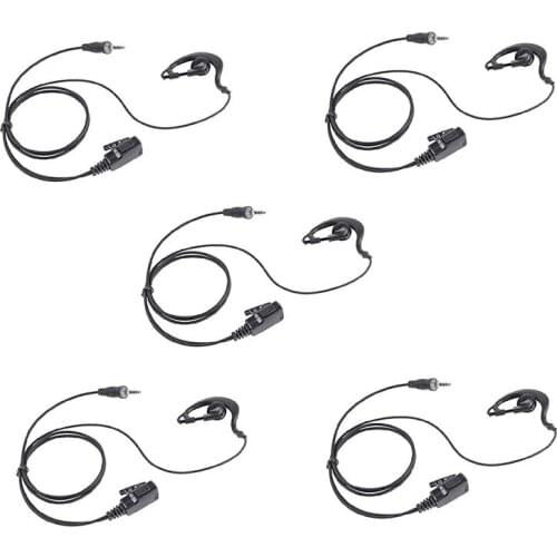 Lot 5PCS 1 Pin Ear Hook Earpiece PTT Mic Headset for YAESU Vertex VX-6R VX-7R VX6R VX7R FT-270 FT-270R VX-127 VX-170 Radio