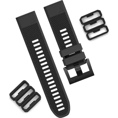 10pcs 26mm Silicone Watch Strap Band Keeper Loop Holder Ring for Garmin Fenix 6X /6X pro /5X /5X Plus Accessories Replacement