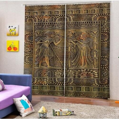 Retro 3D Living Room Curtain Photo Design Blackout Curtain For Door Kitchen Modern Fashion KTV Hotel Drapes