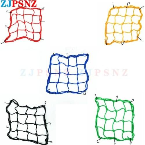 Motorcycle Luggage Net 30x30cm 6 Hooks Universal Bungee Cargo Net Elastic Motorcycle Helmet Luggage Cargo Net