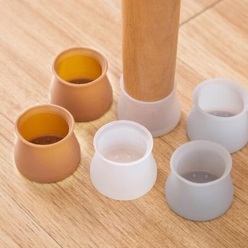 4/16pcs Silicone Table Chair Leg Cover Felt Cap Pad Tension Anti-slip Furniture Feet Anti-Scratch 4 Colors Household No noise