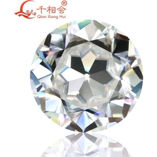Old European Cut 6.5-12mm Lab Created White color Round Moissanites Loose Gem stone For Jewelry