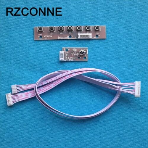 Universal 7 keys Keyboard Switch Controller Board with IR Receiver 45cm Cable for TV Monitor