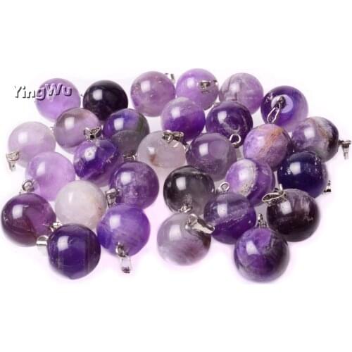 YingWu Wholesale 20pcs/lot Hot Round Fashion Natural stone Pendants DIY Jewelry making for women free shipping