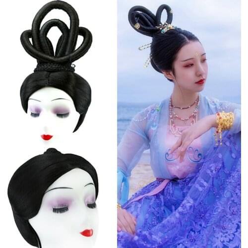 Womens classic dancer head wear vintage fairy cosplay hair shaped princess hair products halloween carnival queen dress up