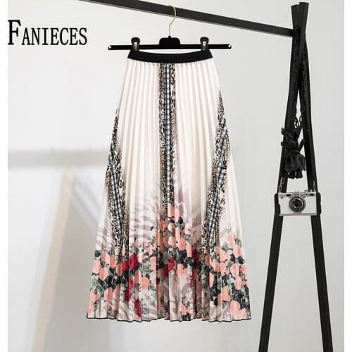 2021 Summer Spring Female Pleated Skirt Women Cartoon Print Pleated Skirt Mouse Long Skirts for Girl Jupe Femme Falda Streetwear