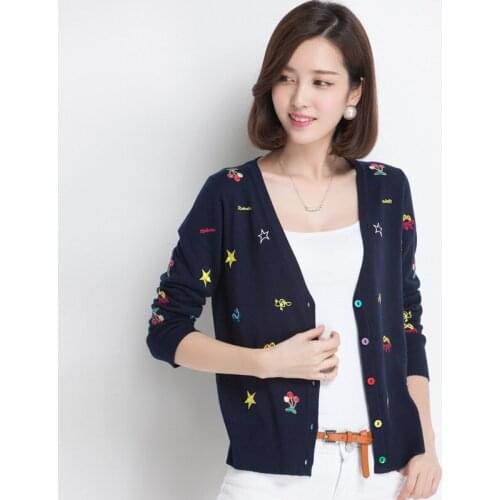 2017 Autumn & Winter Knitting Sweater Cardigan Thin Loose Solid Color Sweaters Female Jacket Coats