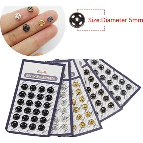 24Pcs Mini Button Buckle for 1/6 Doll DIY Doll Clothes Metal Buckle Invisible Snap Handmade Doll Clothing Sewing Accessories