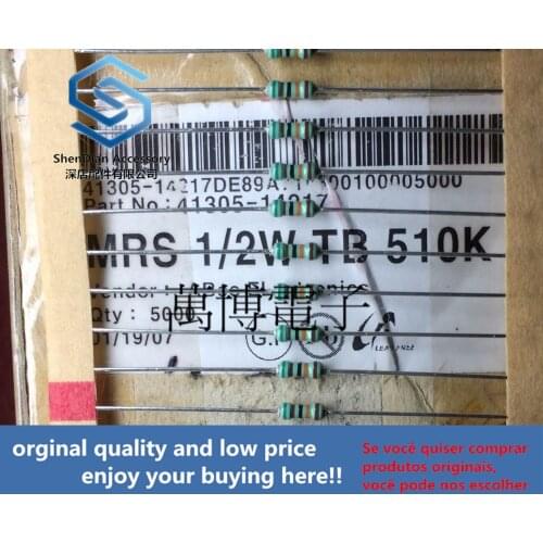 30pcs only orginal new ABCO resistance ABCO resistance Korea 1/2W (1/4W) 0.25W 510K Europe 510K can pay
