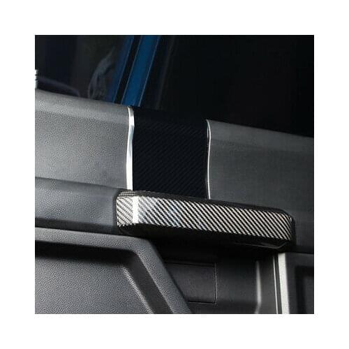 4* Real Carbon Fiber Inner Side Door Handle Cover Trim For Ford F150 F-150 15-19