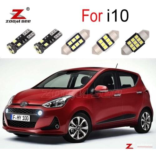 8Pcs Canbus Car LED Interior Bulb Dome Map Reading Light Kit For Hyundai i10 Grand i10 MK1 MK2 PA BA IA (2007-2019)