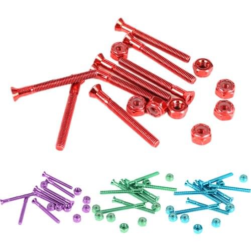 8pcs Skateboards Truck Screws Cruiser Longboard Hardware Screw 1'' 1.25'' 1.5'' 1.75'' 2'' Bolts Nuts Replacement