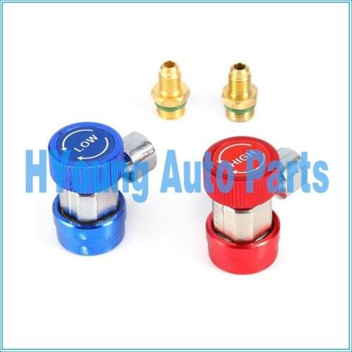 Auto air conditioning tools, High Low Adapter Connector Auto AC Adjustable Quick Coupler R134A