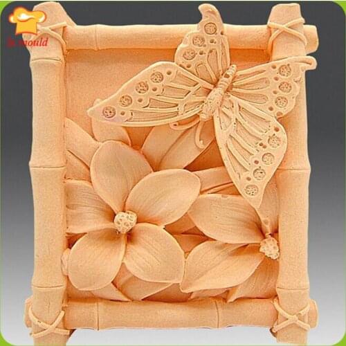 Square Handmade soap mold silicone mold butterfly soap mould