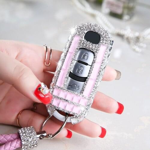 Diamond Crystal Car Remote Key Case Cover Shell For Mazda 2 3 6 Axela Atenza CX-5 CX5 CX-7 CX-9 2014 2015 2016 2017 Accessories