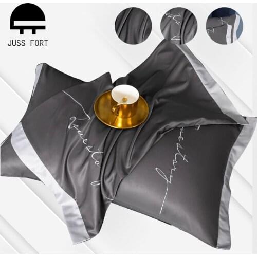 Luxury Satin Silk Pillowcase Nordic Ins Embroidery Pillow Case for Healthy Silky Sleeping Pillowcase Bed Pillows Cover 48x74cm