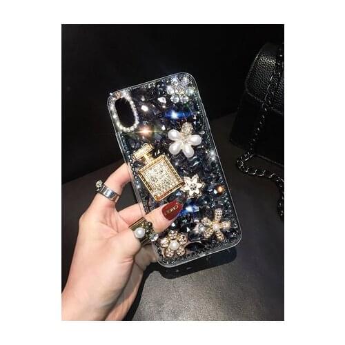 Luxury Bling Crystal Diamond Perfume Bottle Case Cover For Samsung GalaxyA9 A8 A6 2018 A5 A7 2017 A50 A70 A80 A51 A71 Phone Case