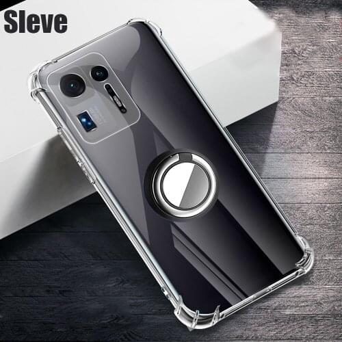 Ring Holder Case for Mix 4 Reinforced Corner Airbag Soft TPU Clear Shockproof Cover For Xiaomi Mi Mix4 5G