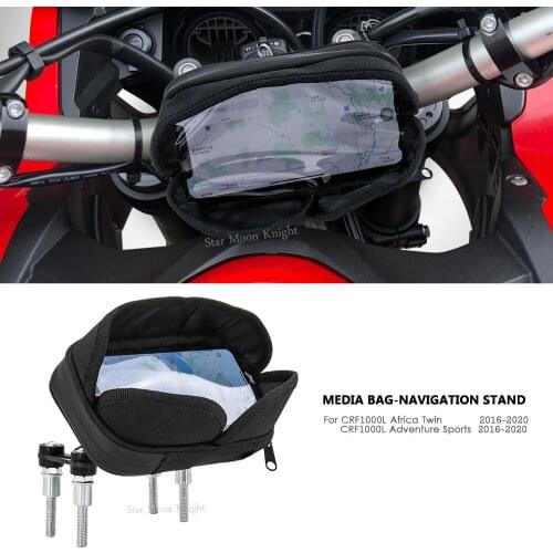 Handlebar Phone Stand Holder Mobile GPS Waterproof Media Bag Navigation Bracket For Honda CRF1000L Africa Twin Adventure Sports