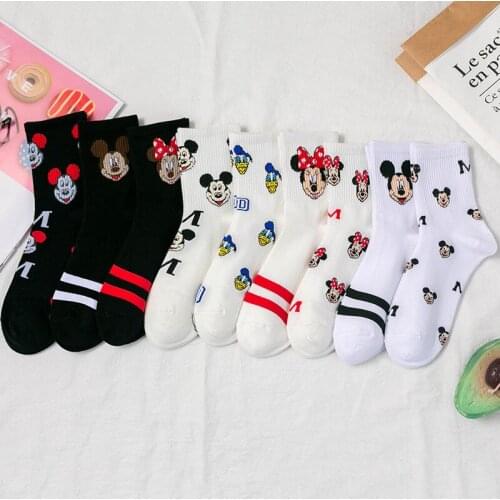 Disney Women socks Mickey Minnie cotton fashion Mickey tube socks Korean version ins tide Harajuku explosion Mickey Mouse