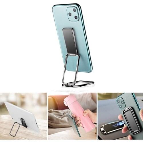 Double Magic Magnetic Car Phone Holder Stand For IPhone 12 X Metal Phone Holder Foldable Desk Stand For Mobile Phone Universal
