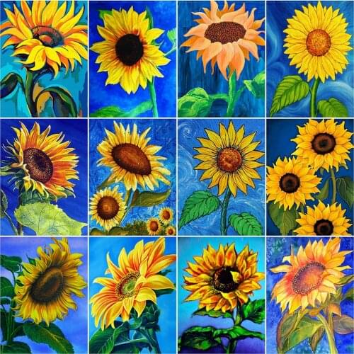 Evershine Diamond Embroidery Sunflower 5D Full Square Round Diamond Painting Kit Flower Rhinestone Mosaic New Arrival Wall Art