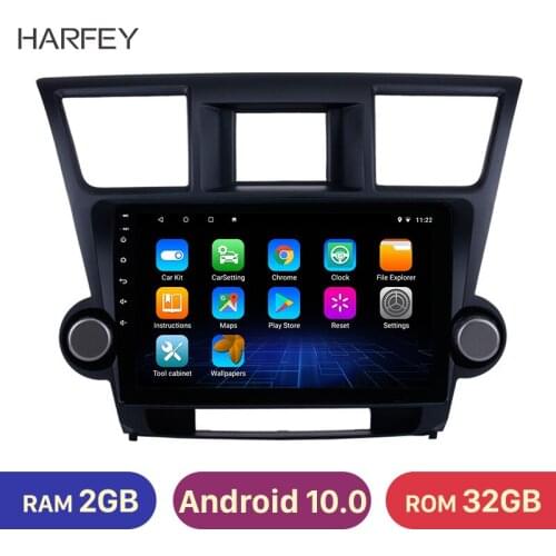Harfey 2G+32G IPS 10.1inch Android 10.0 For 2014 2015 Toyota Highlander 2 din Car GPS Radio car Multimedia Video Player RDS
