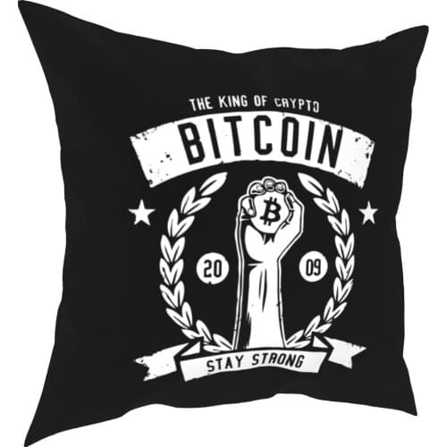 HODL Bitcoin Stay Strong Pillow Covers Home Crypto Cryptocurrency Currency Cushion Case Decorative Throw Pillow Case 45*45cm