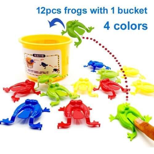 12 Frog Jumping Bucket Game Toy Children Nostalgic Party Action Game Toy Frog Jumping Bucket ChildrenS Educational Toy Gift