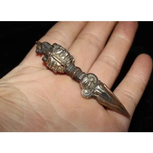China Tibetan Buddhism Collection Brass Vajra Instrument Pendant