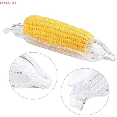 Corn Trays Transparent Corn Cob Holders Barbecue Dish Tool Dessert Fruit Tray