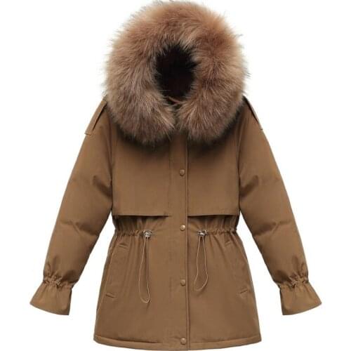 Woman Coat Thick wool liner Cotton Padded Jackets Fashion Adjustable Waist winter parka Women Basic Coat Hooded Jacket Outwear