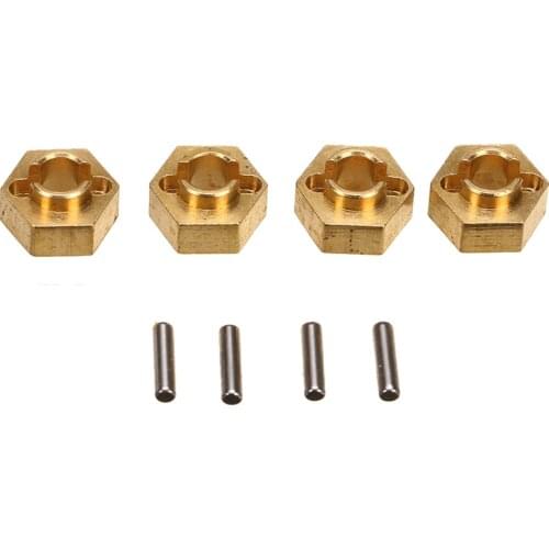 4pcs Brass Wheel Hex Hub Adapter Part for Axial SCX24 90081 SXF10 1/24 RC Car Model Tire Accessories