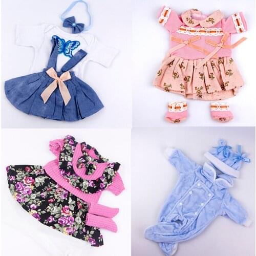 Many differnt stlyes Doll Clothes fit 40-48cm Reborn doll dress New Born alive babies doll toys gift DIY