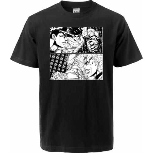 JoJo Bizarre Adventure Men T-Shirt 2019 Summer Dio JOJO Comic Short Sleeve 100% Cotton Ora The World Japan Anime Casual Top Tees
