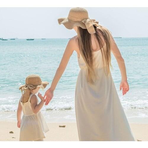 2021 New Parent-Child Straw Hat Baby Girl Wide-Brimmed Breathable Childrens Caps Baby Boys Sun Caps Beach Sunscreen for Childre