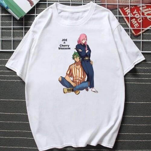 New Japanese SK8 The Infinity Anime Clothes Womens Kawaii Cartoon Joe X Cherry Blossom Graphic Tees Skateboard Boys Camisetas